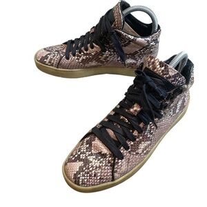 Tory Burch Mid-top Snakeskin Sneakers Sz 8
